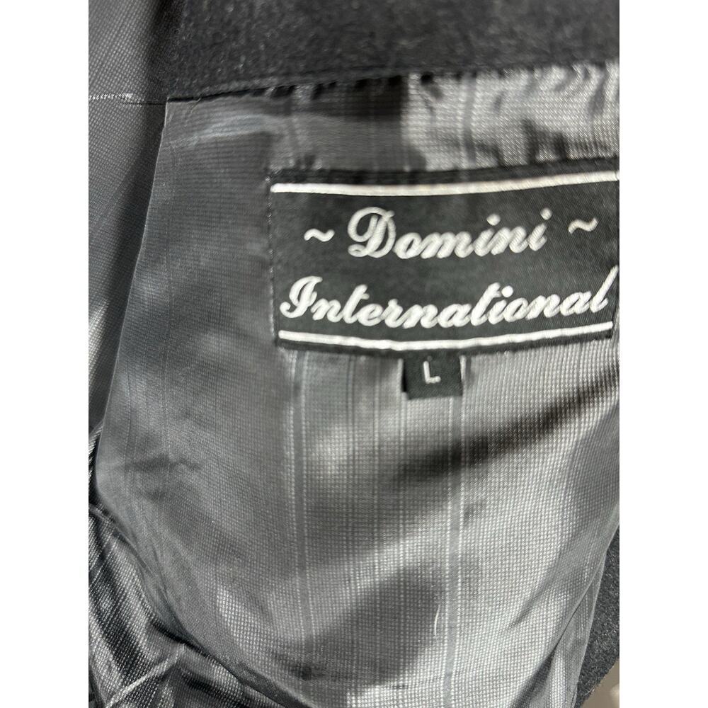 Men’s Peacoat Wool Blend Gray Large Lined Military Style Jacket Domini Preppy - Picture 3 of 9